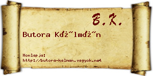 Butora Kálmán névjegykártya