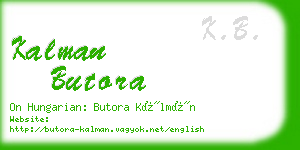 kalman butora business card